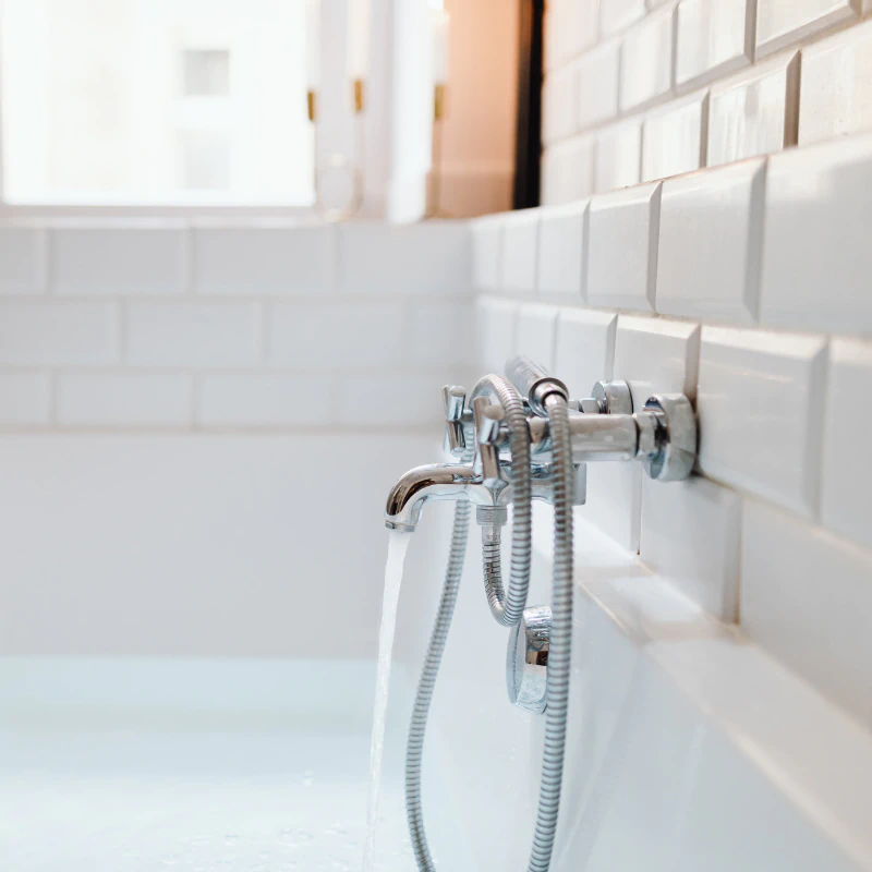 a newly installed bathtub